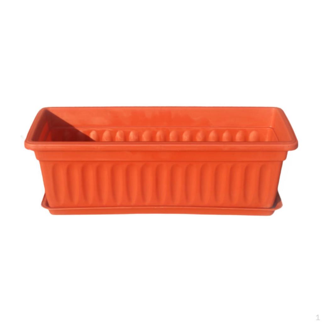 Flower Pot Window Box Flowerpot Rectangular Planter for Porch Garden Yard Outside