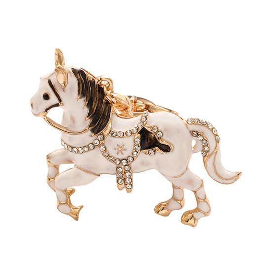 Брелок Подвеска Сверкающие Стразы Дизайн Лошади Декоративное Кольцо для Ключей Двери Рюкзаки Сумки Поиск Ключей