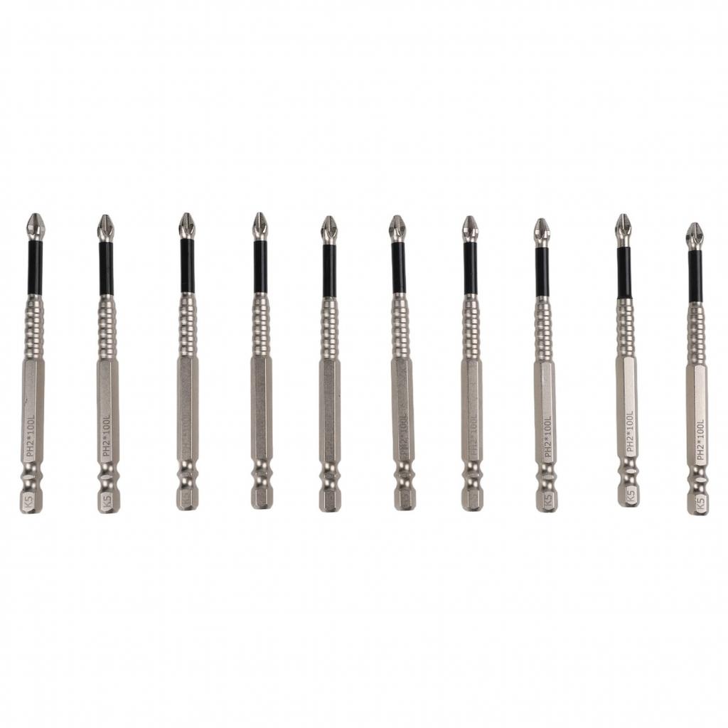 Набор магнитных бит для отвертки PH2 10 шт. с различными вариантами размеров