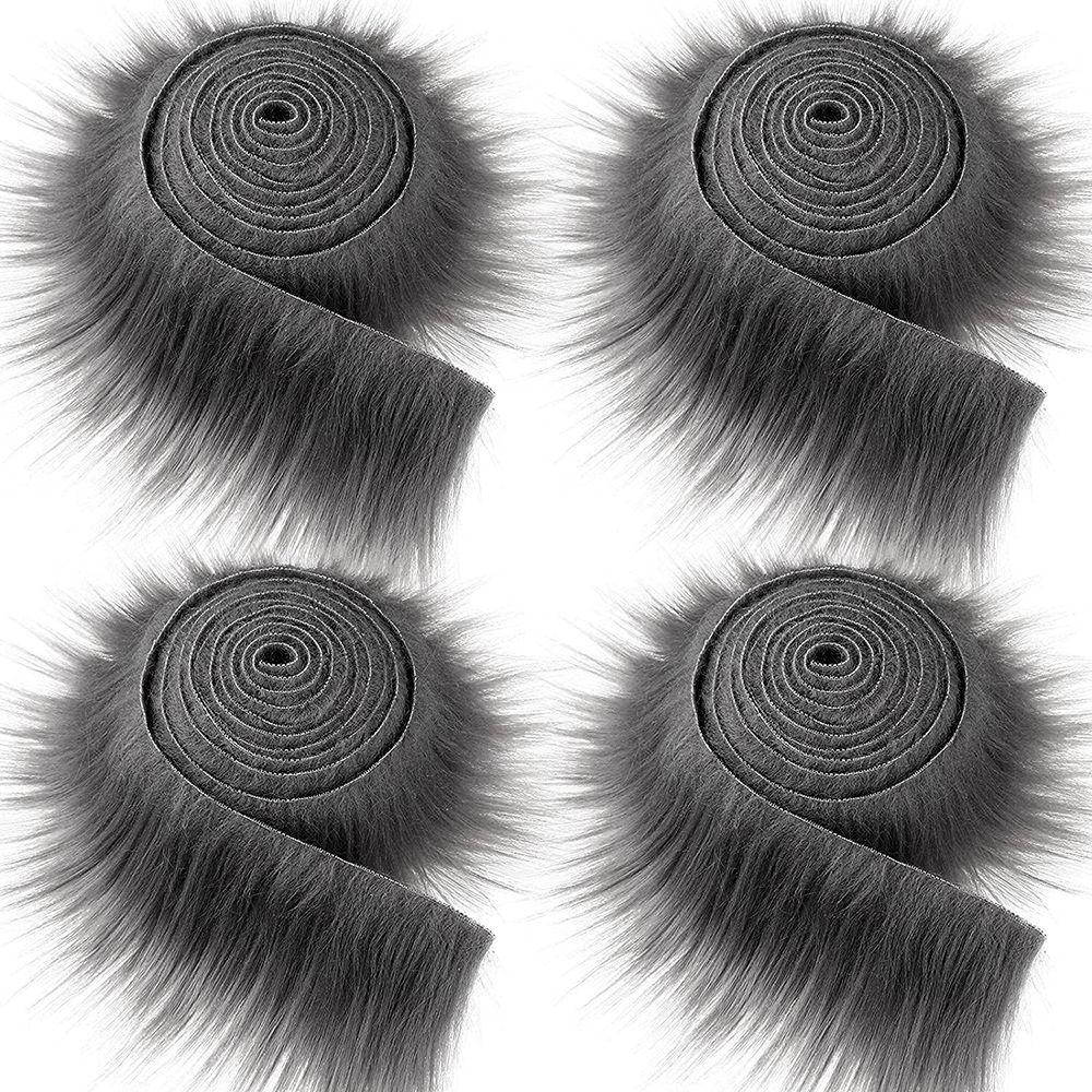 Muiltcolor Long Plush Fur Trim Fabric Roll Stripe Faux Fur Ribbon Tapes Winter Costume Soft DIY Crafts Home Decoration Gift