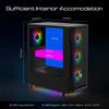 Корпус игрового ПК GAMDIAS ATHENA M6 LITE Корпус ATX Бесшовное закаленное стекло Окна 4 120 мм ARGB вентилятор Три стороны Подсвечивающаяся сетчатая передняя панель Перфорированная