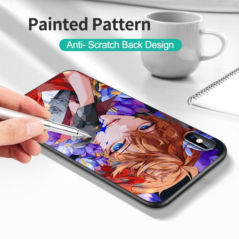 Black Tpu Case For Motorola Moto G31 G40 Fusion G41 G50 G51 Edge30 G10 G20 G30 G100 5G G22 Genshin Impact