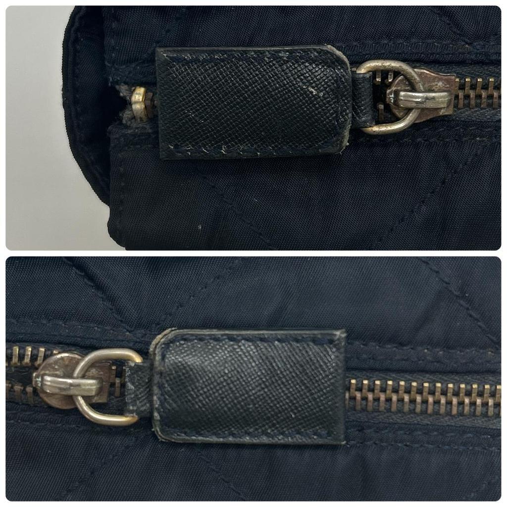 Prada Сумка на плечо Сумка-тоут На одном плечевом ремне Ткань Нейлон Стеганая Золотая цепь Треугольная металлическая пластина с логотипом Белая бирка