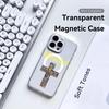 Модный Чехол-Крест для Телефона iPhone 17 16 15 14 13 12 Pro Max Plus С Магнитным Кристально Чистым Чехлом Беспроводная Зарядка