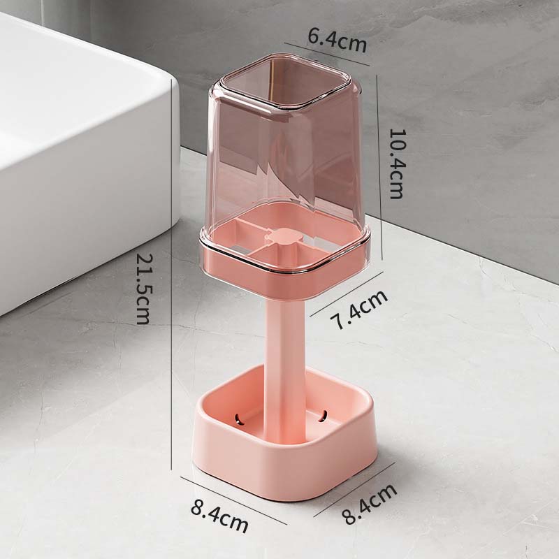 Minimalist Toothbrush Holder Set Compact Storage Organizer with Gargle Cup, Bathroom Tumbler, and Rack Space-Saving Bathroom