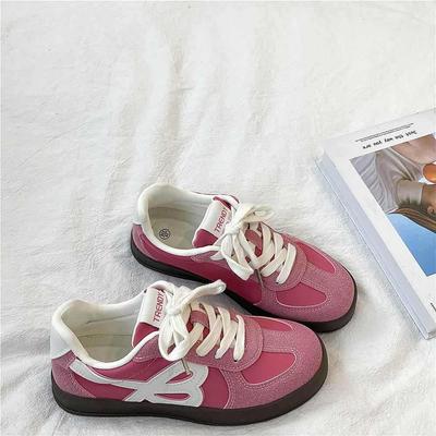 Весна 2025 новые немецкие тренировочные туфли женские универсальные на плоской подошве легкие повседневные кеды ретро супер огонь белые туфли