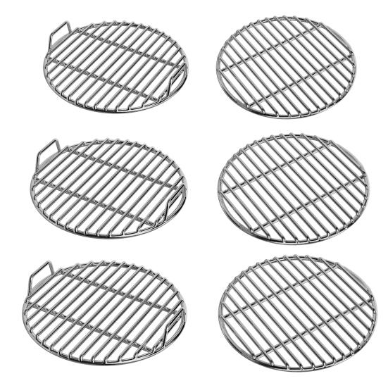 Круглая решетка для гриля из нержавеющей стали, очень толстая, запасная кулинарная решетка для угольного гриля, костра, равномерное распределение тепла, аксессуар для уличного гриля