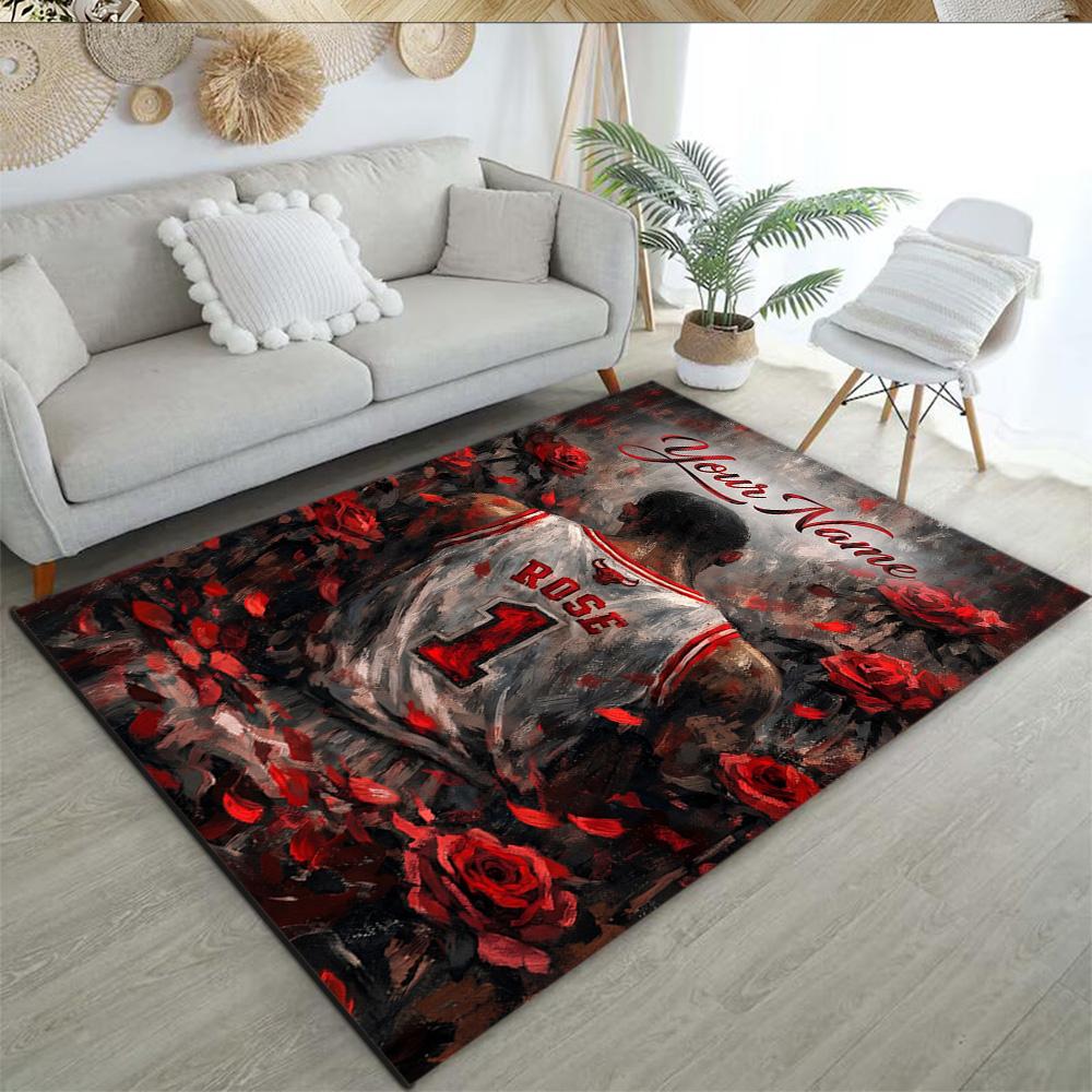 Kobe Customize Text Carpet Perfect For Decorate Room Game Room Entryway Dining Room Antislip Carpet Anime Office Decor