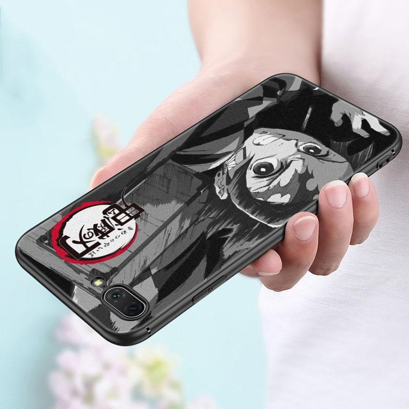 Чехол аниме Demon Slayer Tanjiro для Apple iPhone 14 13 12 Mini 11 Pro Max 7 8 XR X XS 7 8 Plus SE 2020 2022, черный чехол