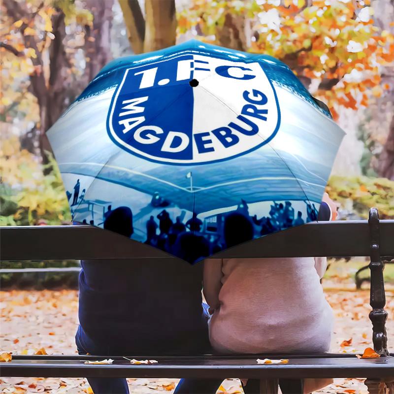 1 PC Automatic Folding Umbrella - 1 Fc Magdeburg Pattern Portable Foldable Design With 8 Ribs Christmas Birthday Gifts