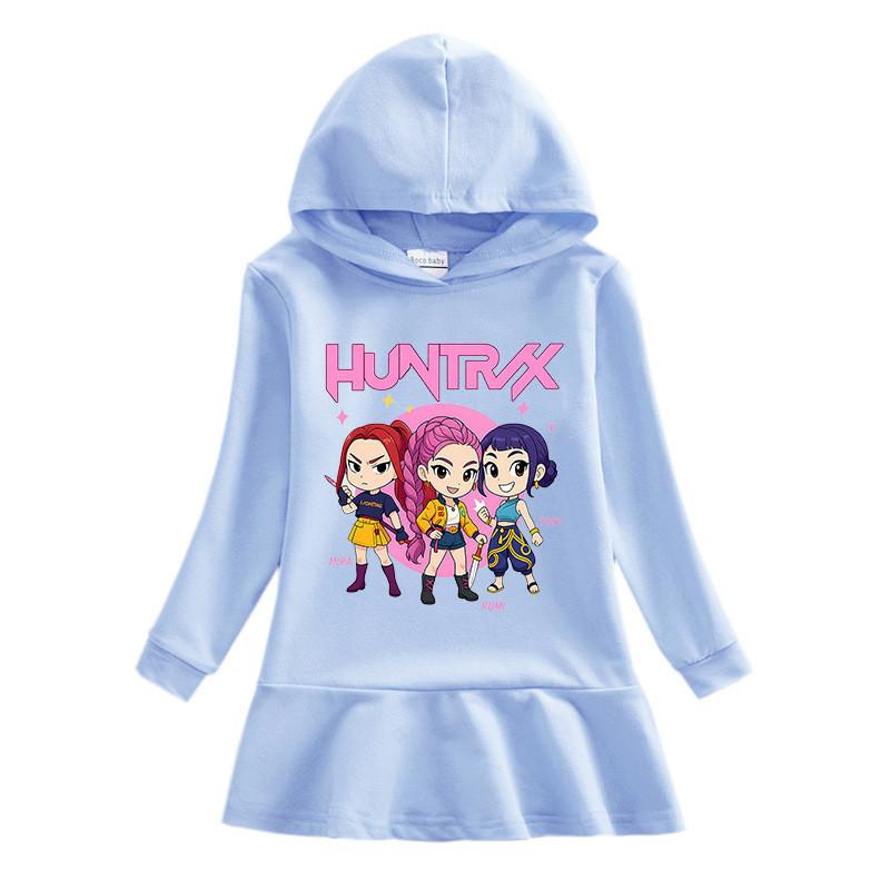 Хлопковое платье K-pop Rumi Zoey Mira Hunters с длинными рукавами и капюшоном для девочки