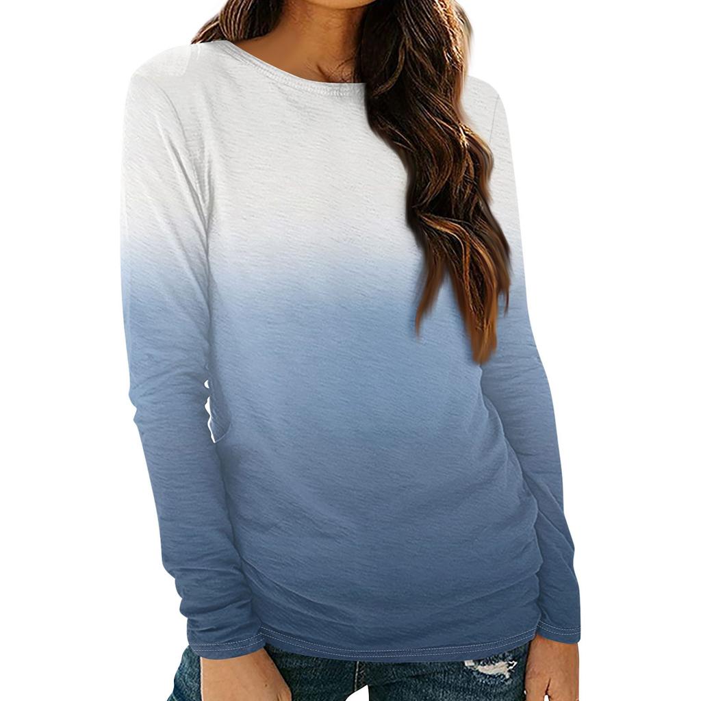 Женские рубашки с длинным рукавом и круглым вырезом, базовая футболка, повседневный топ, осенняя модная туника, облегающие футболки
