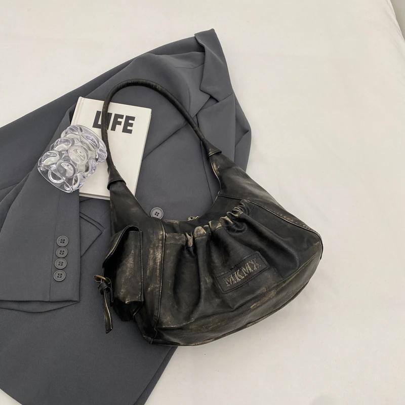 Сумки через плечо для женщин, плиссированный дизайн, большая вместимость, ретро-сумка-хобо, летние новые дизайнерские сумки, роскошная ручная сумка