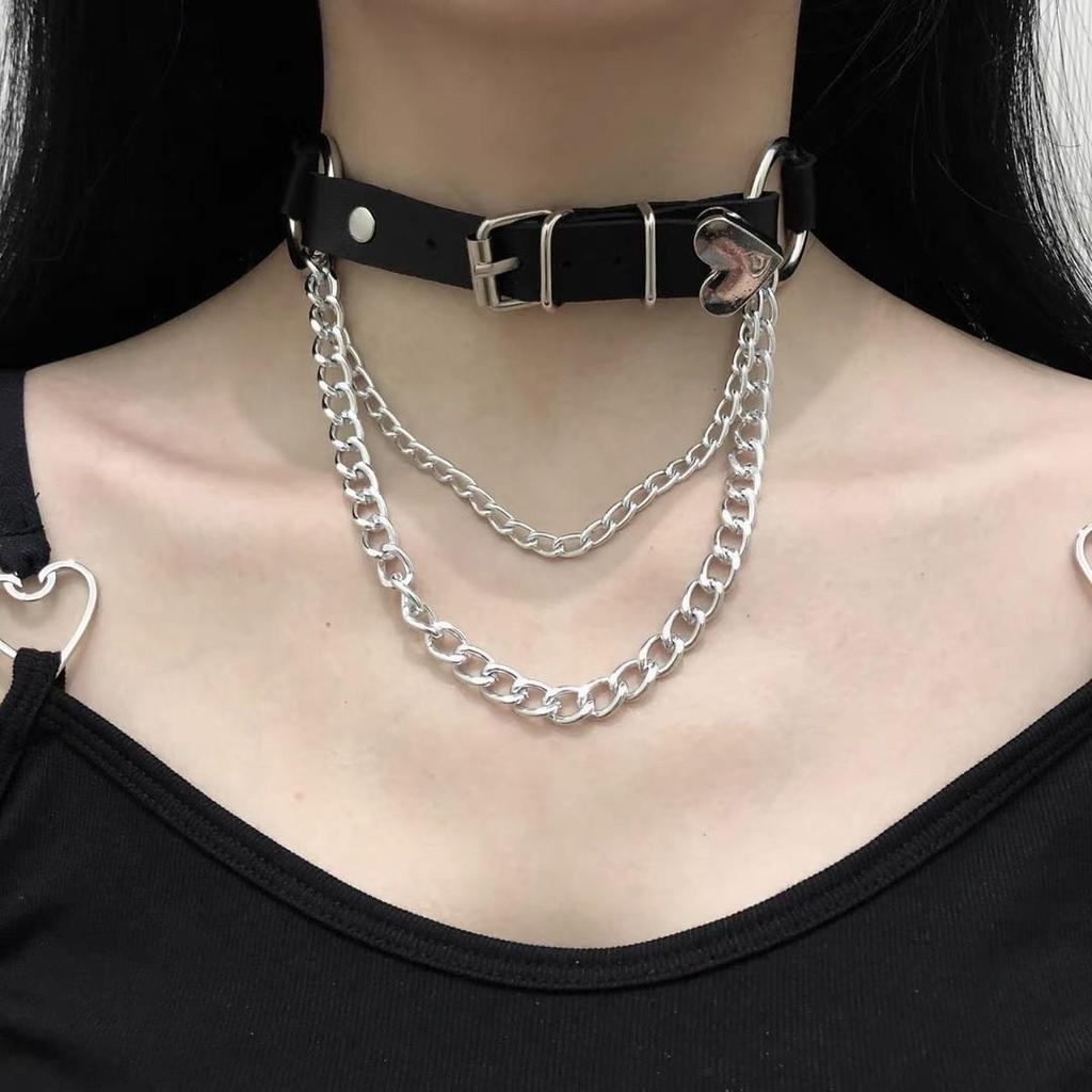 Chic Spicy Girl Leather Bell Choker Necklace – Unique Minority Design
