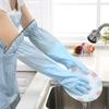 Stripe Pattern Cleaning Glove Long Sleeves Rubber Glove  for Household Cleaning Work