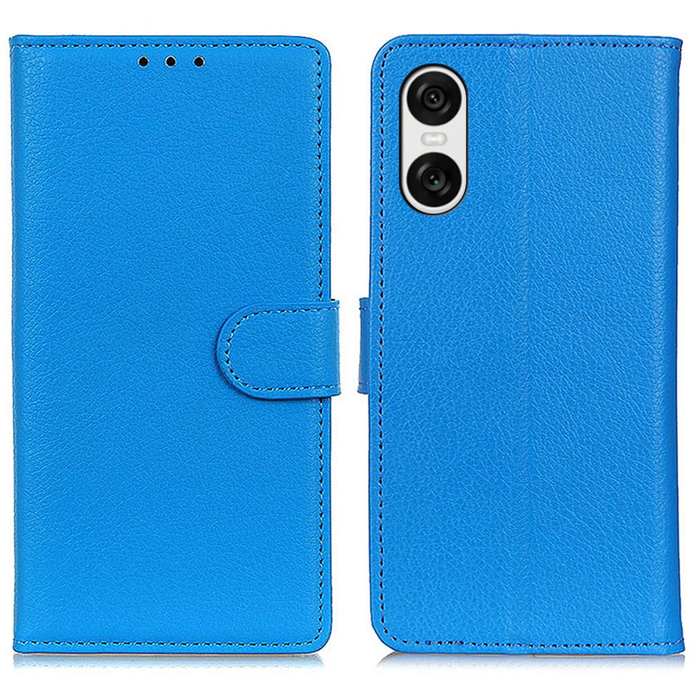 For Sony Xperia 10 VI Magnetic Case Wallet Leather Phone Cover with Litchi Texture