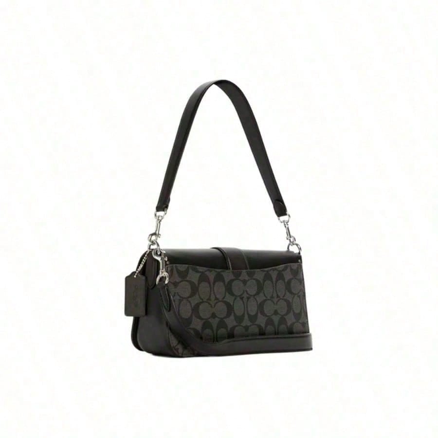 Coach Сумка Georgie 26 Classic Monogram с заклепками - Средняя Женская Черная 5605-SVS3L