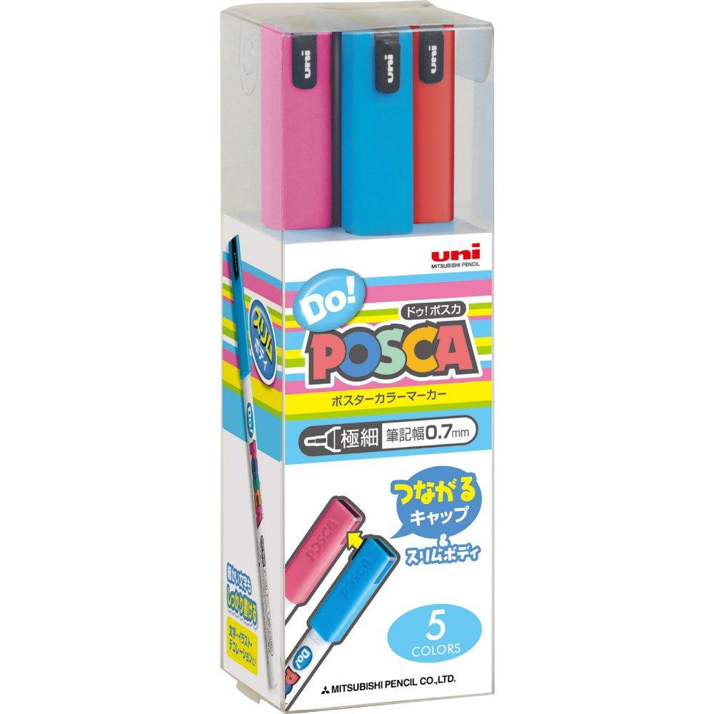 Mitsubishi Pencil Pen Posca Extra Fine 5 PC1MD5C Water-Based Do! Point, Colors,