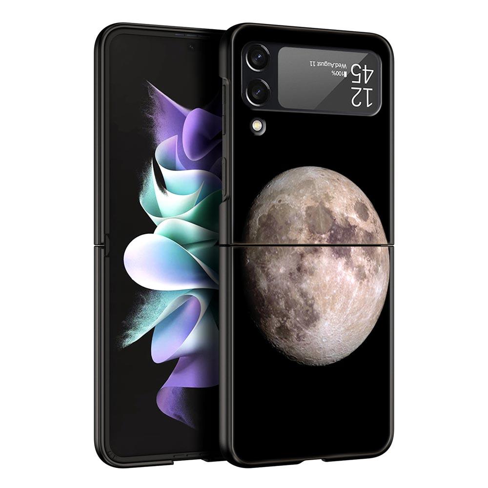 Чехол для телефона Z Flip 4 для Samsung Galaxy Z Flip 3 5G ZFlip3 Flip3 zflip Flip4, черный жесткий чехол для ПК, эстетический чехол в виде космической планеты