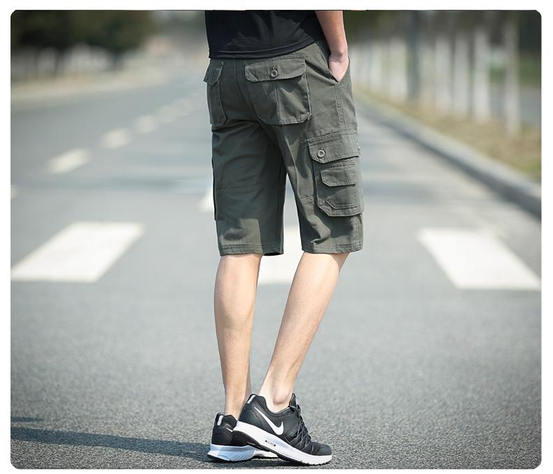 Мужские летние повседневные свободные камуфляжные рабочие шорты с несколькими карманами