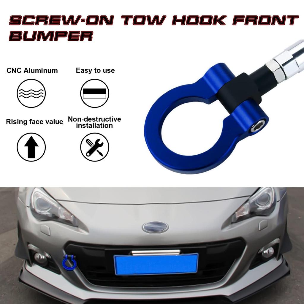 JDM Track Racing Tow Hook Trailer For 2013-2022 Subaru WRX STI BRZ Impreza Blue