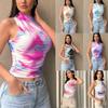 2025 Half Turtleneck Printed Women Vest New Fashion Slim Fit Sleeveless Tank Tops Female Streetwear Short Tops Women's Clothing 3676