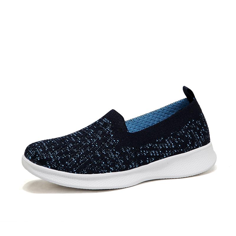 Новая женская обувь Дышащая легкая удобная повседневная спортивная обувь низкий верх сетка ленивые рабочие туфли большой размер лоферы