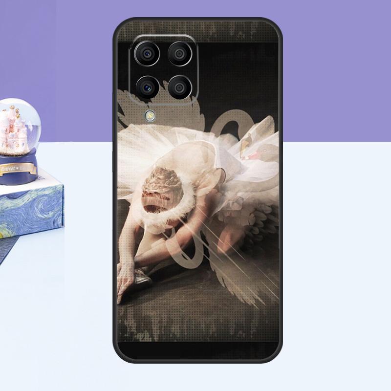 Чехол для телефона Samsung Galaxy M52 M32 M12 M21 M15 M55 M56 M36 M16 M06 M13 M33 M53 M14 M34 M54 M31 с рисунком 'Танец лебедя'