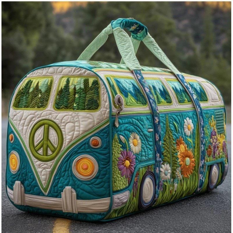 3D Ретро сумка-баул VW Bus для путешествий и спортзала: Мода для коротких дистанций