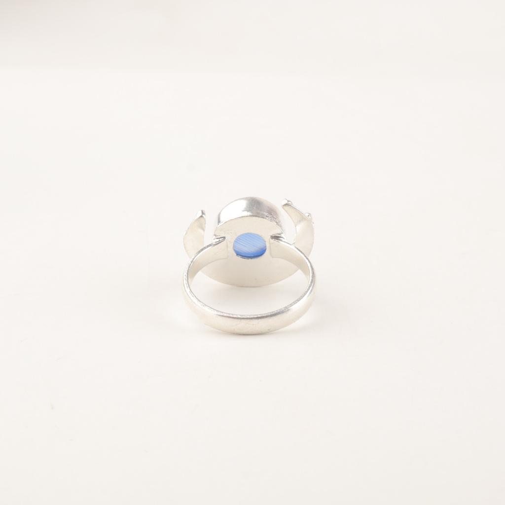 Натуральный темно-синий камень «кошачий глаз», серебро 925 пробы, украшения ручной работы, кольцо RR-48-41