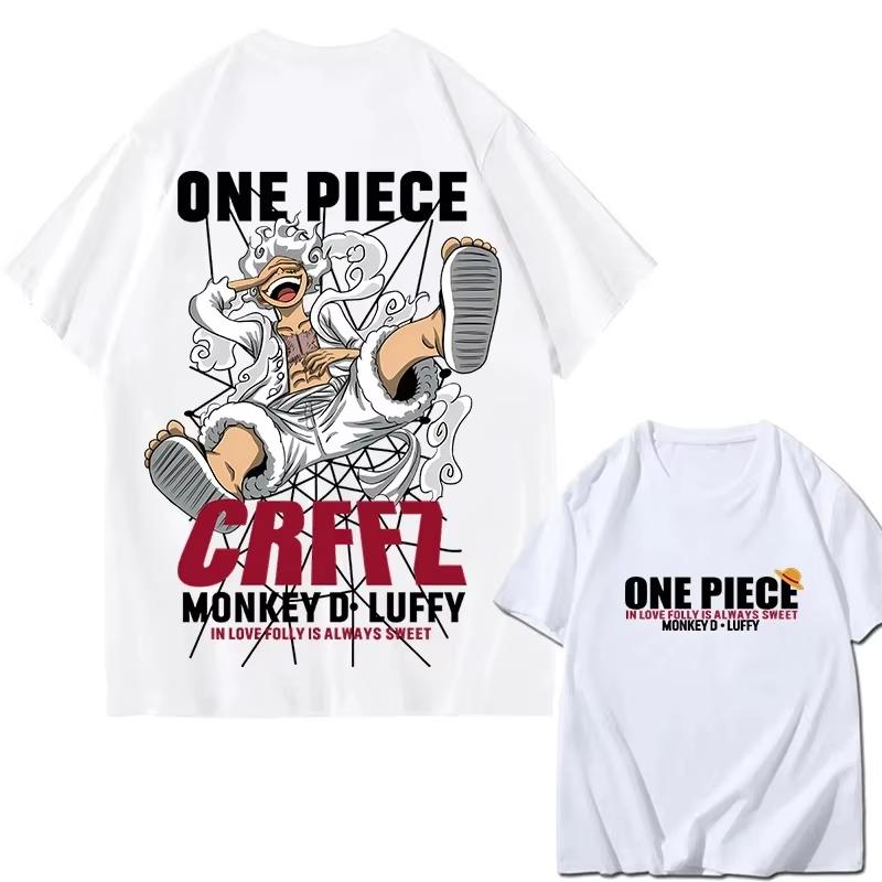 2026 ONE PIECE Luffy Gear 5 Printed Shortsleeved pure Cotton Unisexs Tshirt Summer Cotton Unisex Clothing Y2k Top Tee New