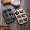 Donut Baking Pan 6-Count Carbon Steel Nonstick Donut Pan for Baking Easy Release Doughnut Molds Multifunctional Bakeware for Cakes Muffins Pies