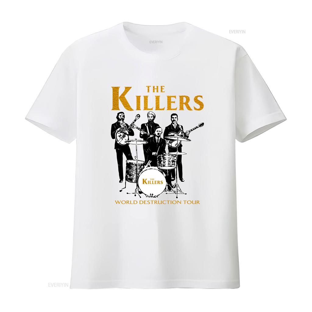 The Killers Alt Rock Band World Destruction Tour Brandon Flowers T Shirt S 234Xl SG417 vintage Washed Casual streetwear