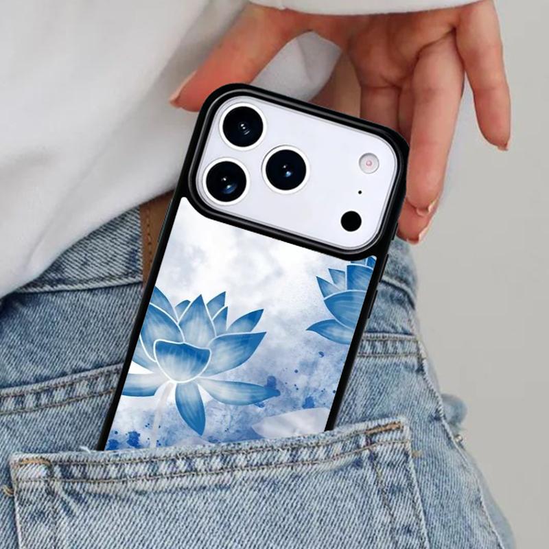 Чехол для телефона с цветком лотоса для iPhone 17ProMax 12 13 14 15 16e 17 Pro Max Plus Air Cover