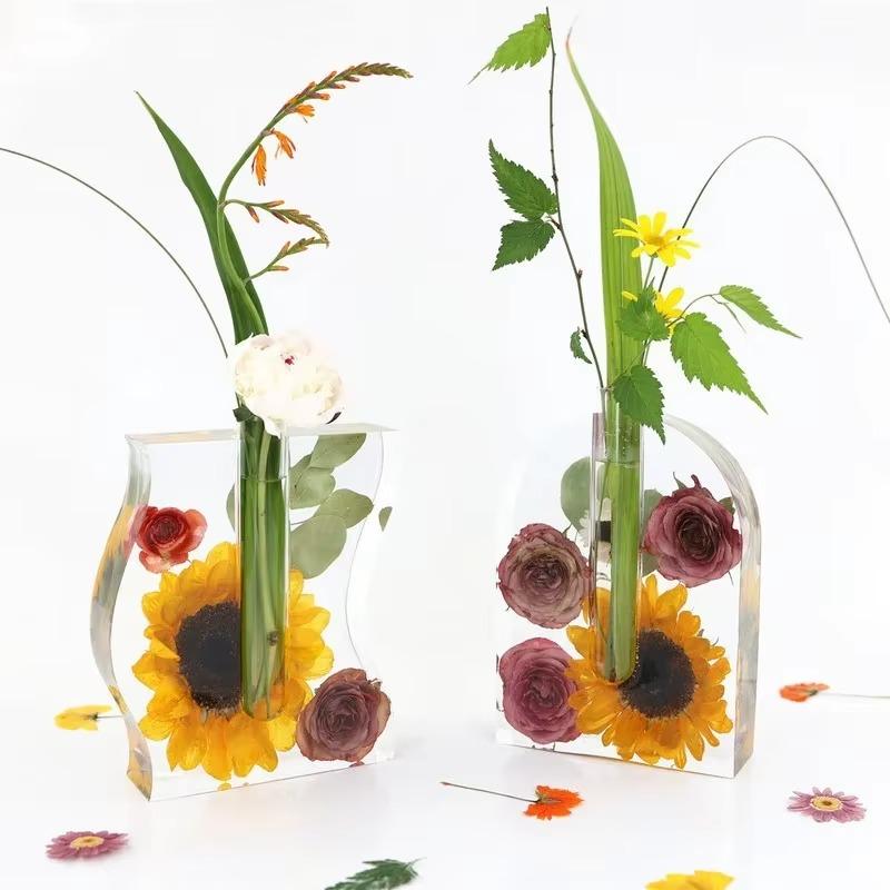 Волнообразная арочная пробирка в форме цветка устройство для выращивания водных растений зеркало силиконовая форма DIY кристалл эпоксидная смола форма