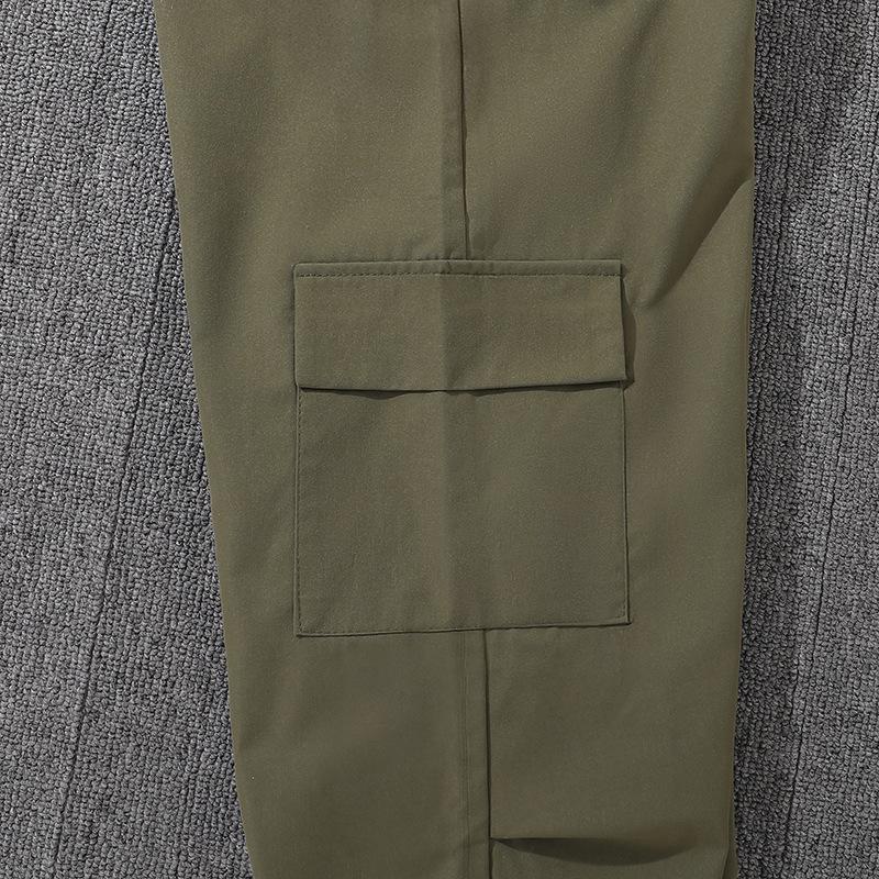 Модный комплект для девочек, летний детский топ без рукавов с надписью, повседневные брюки-карго, комплект из двух предметов