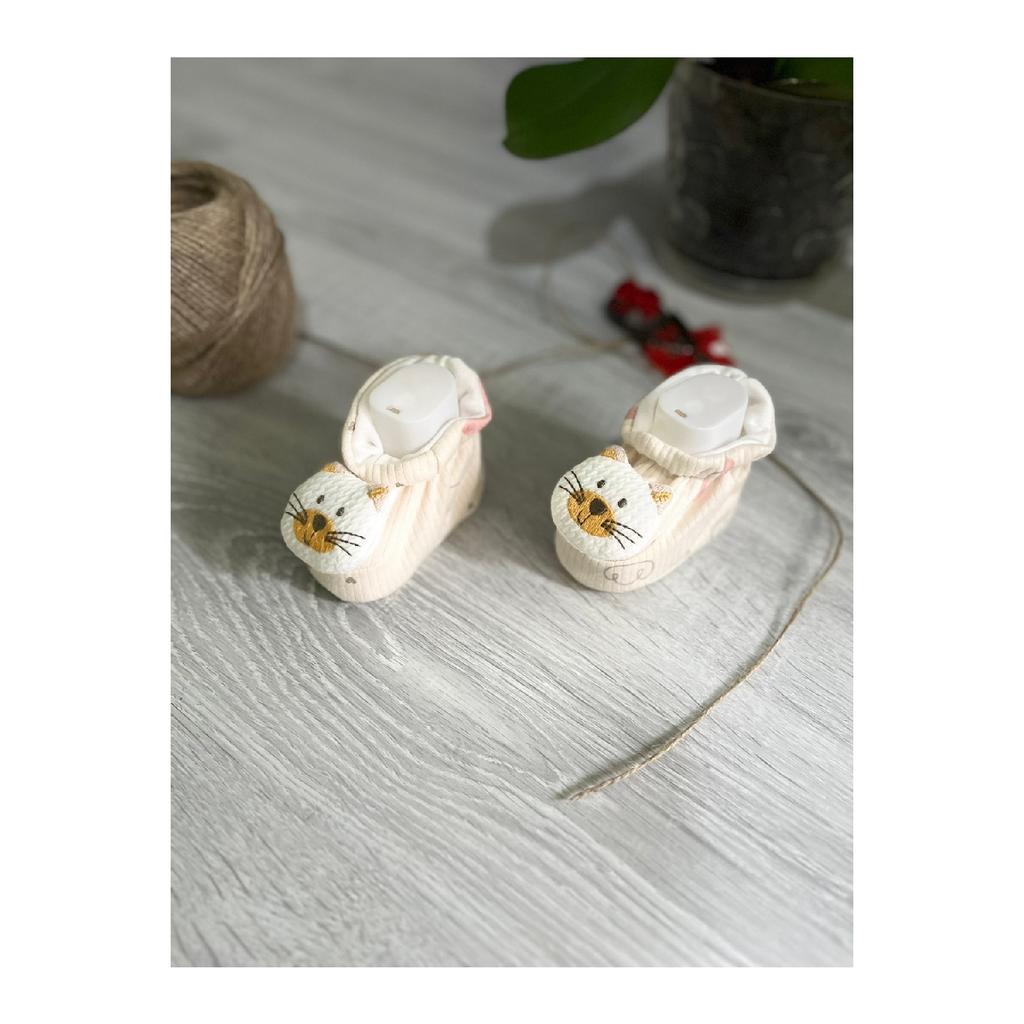 Пинетки Zilli для новорожденных из чесаного хлопка 3d (плюшевый мишка - кот - бабочка - кролик)