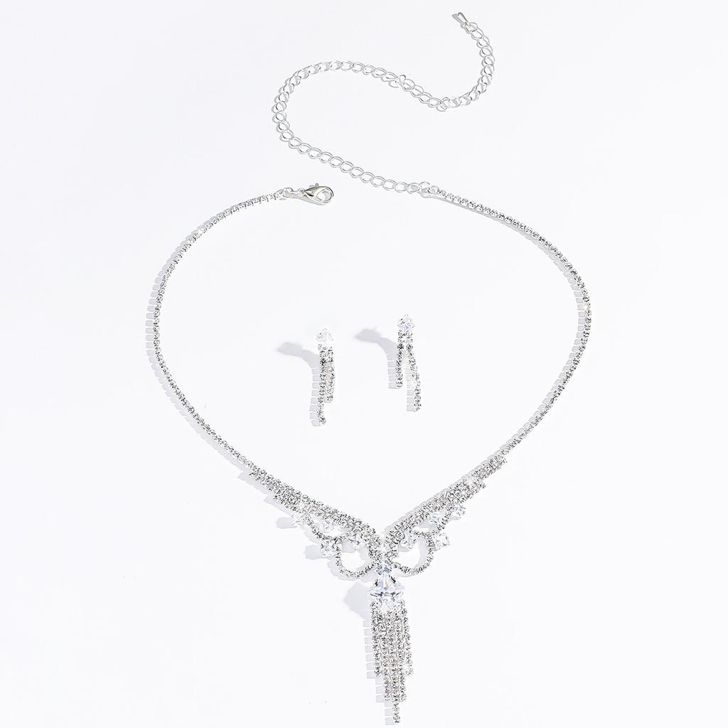 Супер Вспышка Полный Бриллиант Кисточка Бриллиантовое Ожерелье Персонализированная Мода Темперамент Ключичная Цепочка Легкая Роскошь Высококлассный Ювелирный Набор