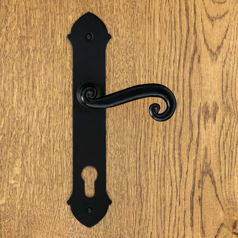 MALTA handle with plate for 90mm insert, BLACK