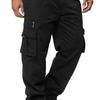 Мужские брюки с эластичной резинкой на талии, свободные однотонные брюки с несколькими карманами, свободные однотонные брюки больших размеров, дышащие прямые мягкие повседневные брюки, длинные брюки-карго на открытом воздухе