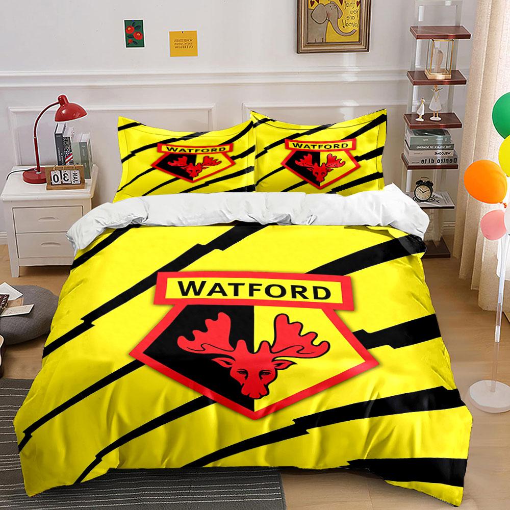 "Watford Logo Bedding Set" Bedding Duvet Cover Set Duvet Cover Pillowcases (1 * Duvet Cover 2 * Pillowcases, without duvet insert)