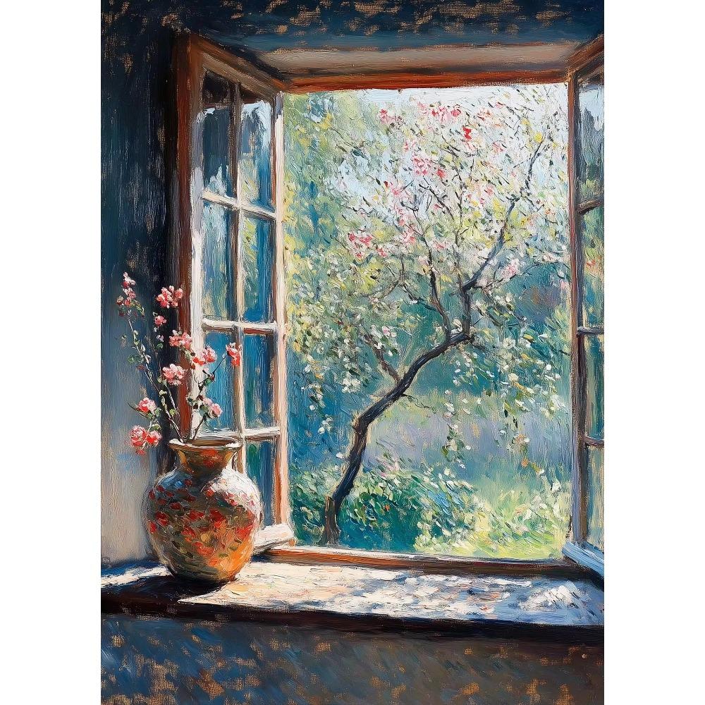Vintage Ocean Oil Art Rustic Cozy Sunlit Seaside Landscape Poster Canvas Paintings and Prints for Living Room Home Deco