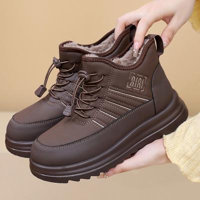 Женские Зимние Утепленные Хлопковые Ботинки для Тепла и Модной Универсальности Противоскользящие и Износостойкие Бесплатная Доставка