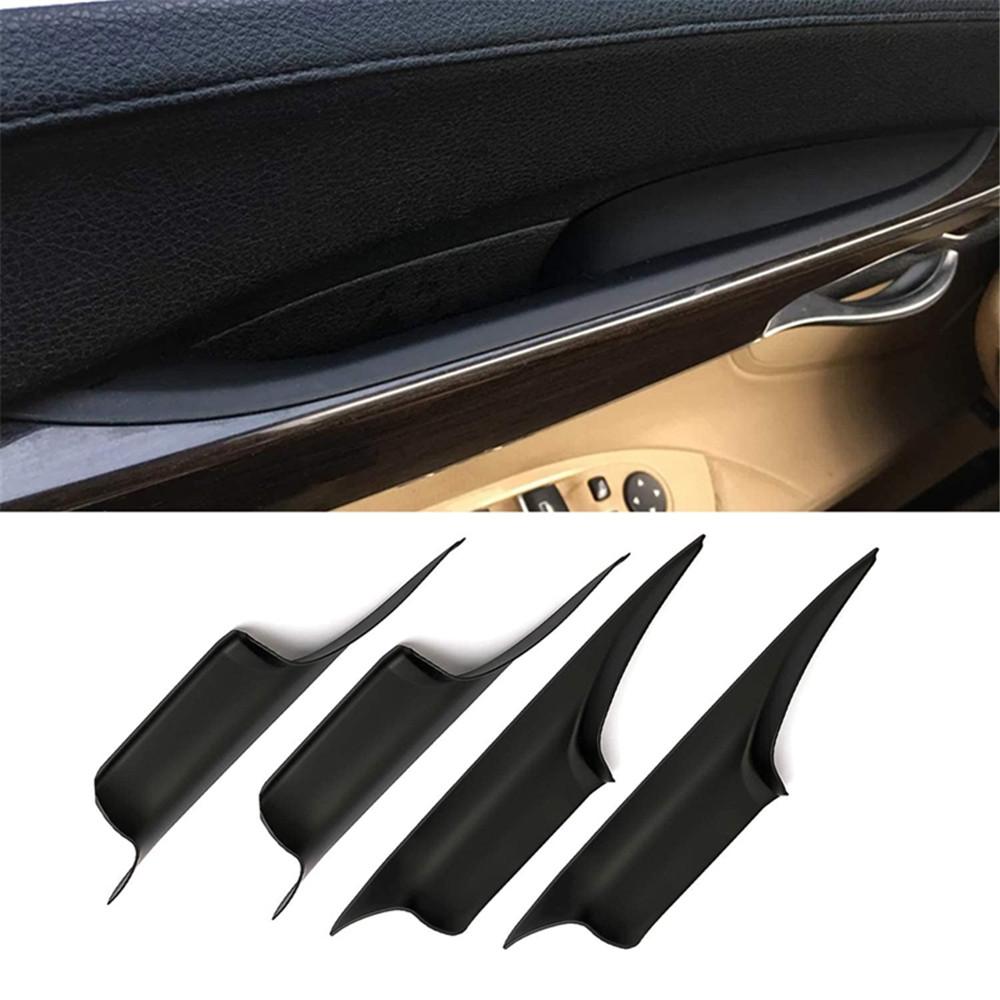Set 4 Door Interior Inside Handle Pull Carrier Cover For BMW 7 F01 F02 2008-2015