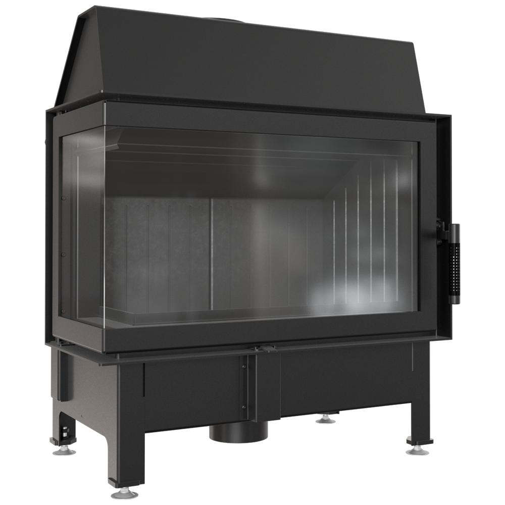 Угловая каминная вставка KRATKI ZIBI 12 кВт Ø180 левая черная входная часть SET