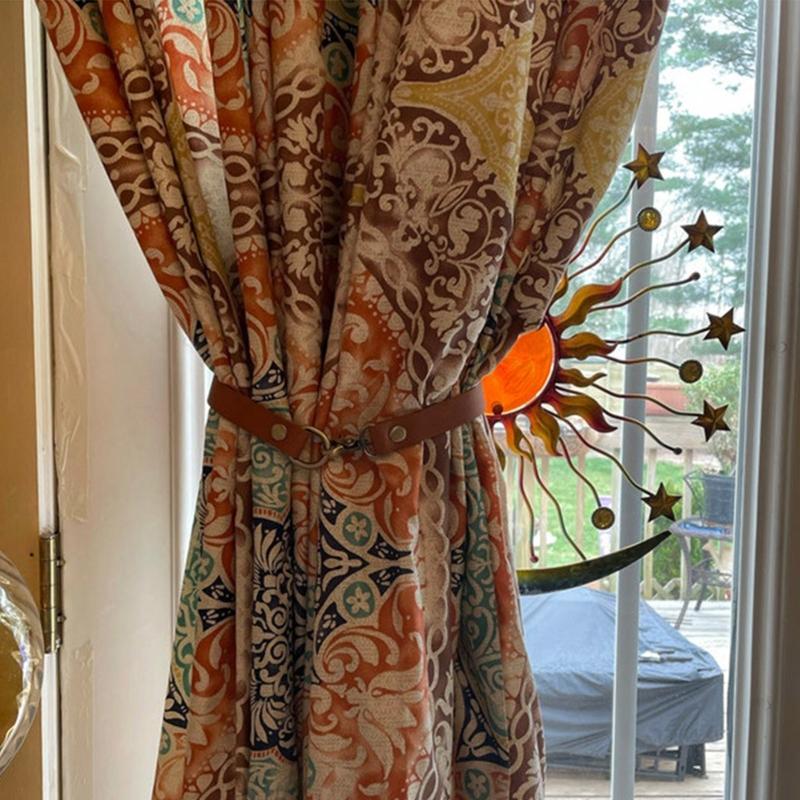 Кожаные подхваты для штор Кожаная пряжка для штор Креативные держатели для штор Европейский Классический Ретро Безгвоздевые шторы