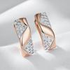 Блестящие серьги-капли из натурального циркона для женщин, цвет розового золота, смешанный дизайн оправы, повседневные свадебные украшения для невесты
