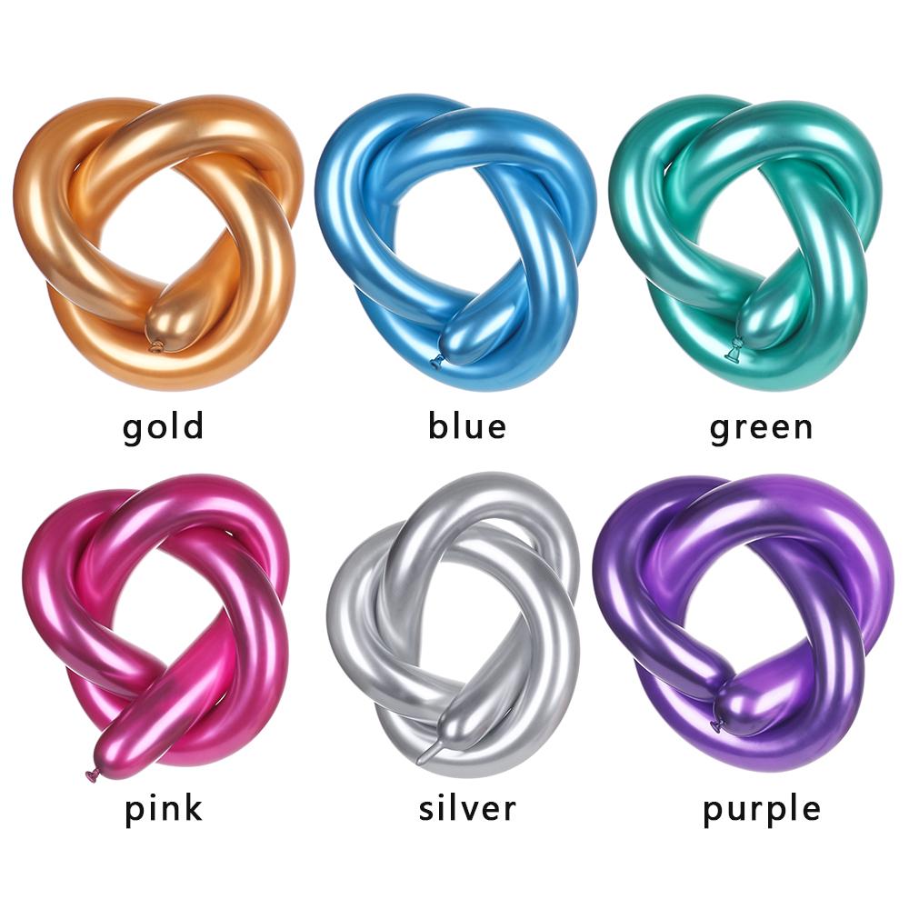 10pcs Classic Latex Wedding Decoratio Magic Long Balloon DIY Strip Metalic Modeling Balls