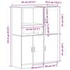 2 Piece Kitchen Cabinet Set Grey Sonoma Particleboard