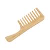 Бамбуковая расческа с широкими зубьями и ручкой, антистатический шампунь для вьющихся волос, распутывающая расческа для волос с большими зубьями